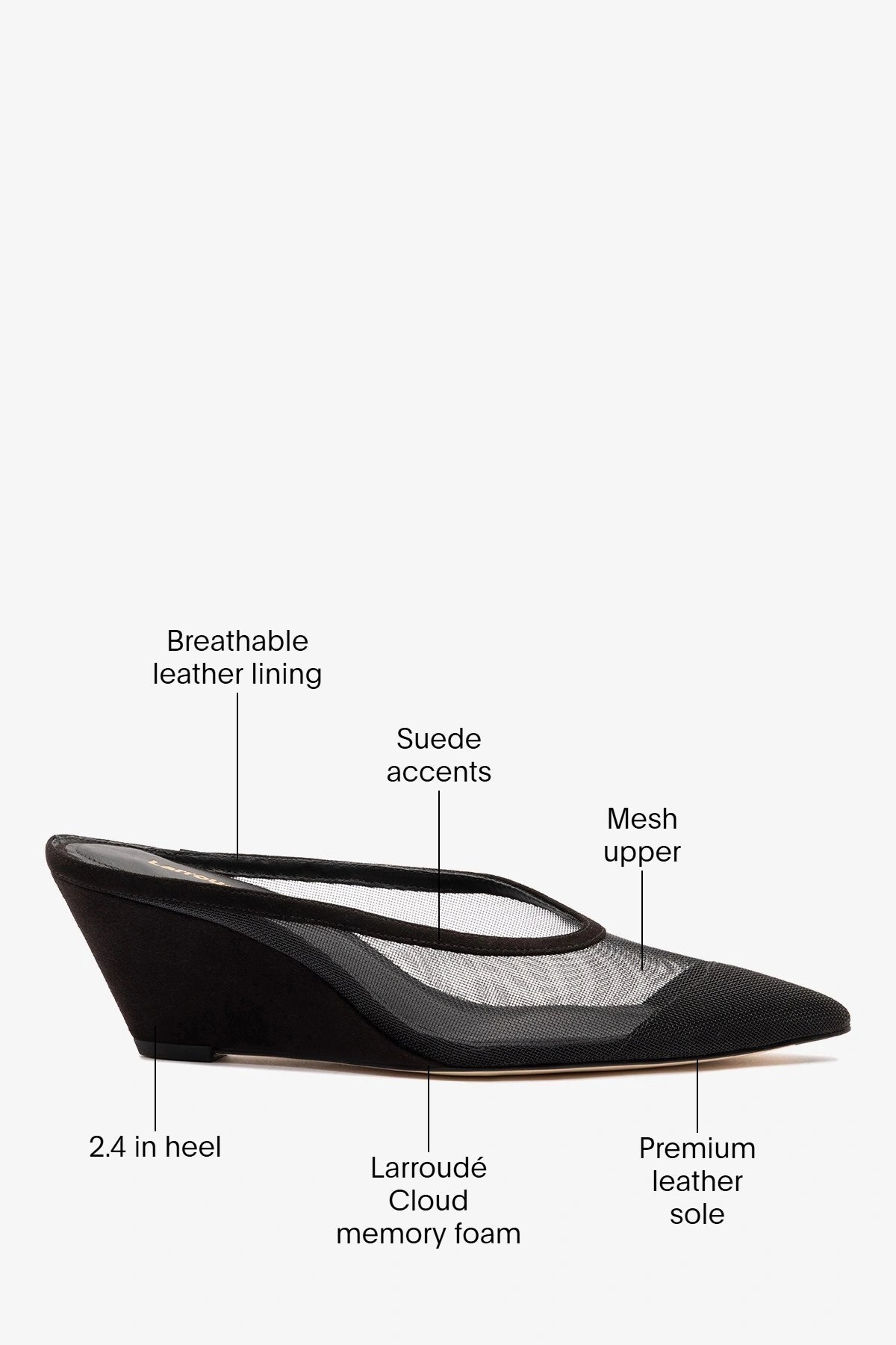 Loulou Mesh Mule Black - Larroude