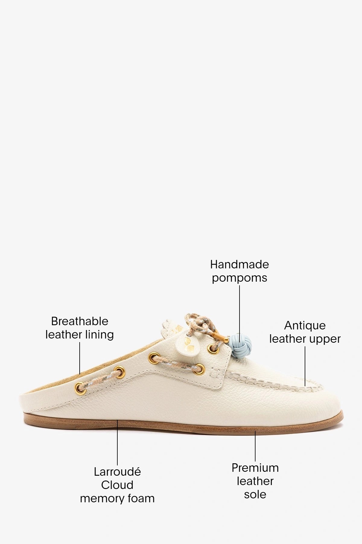 Cyprus Mule Ivory Leather - Larroude