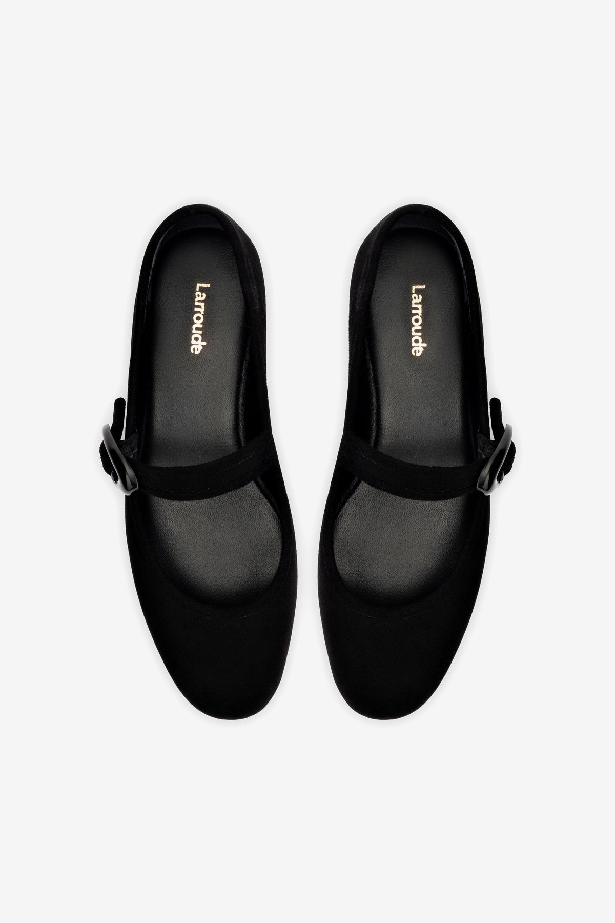 Verona Ballet Flat In Black Suede - Larroude