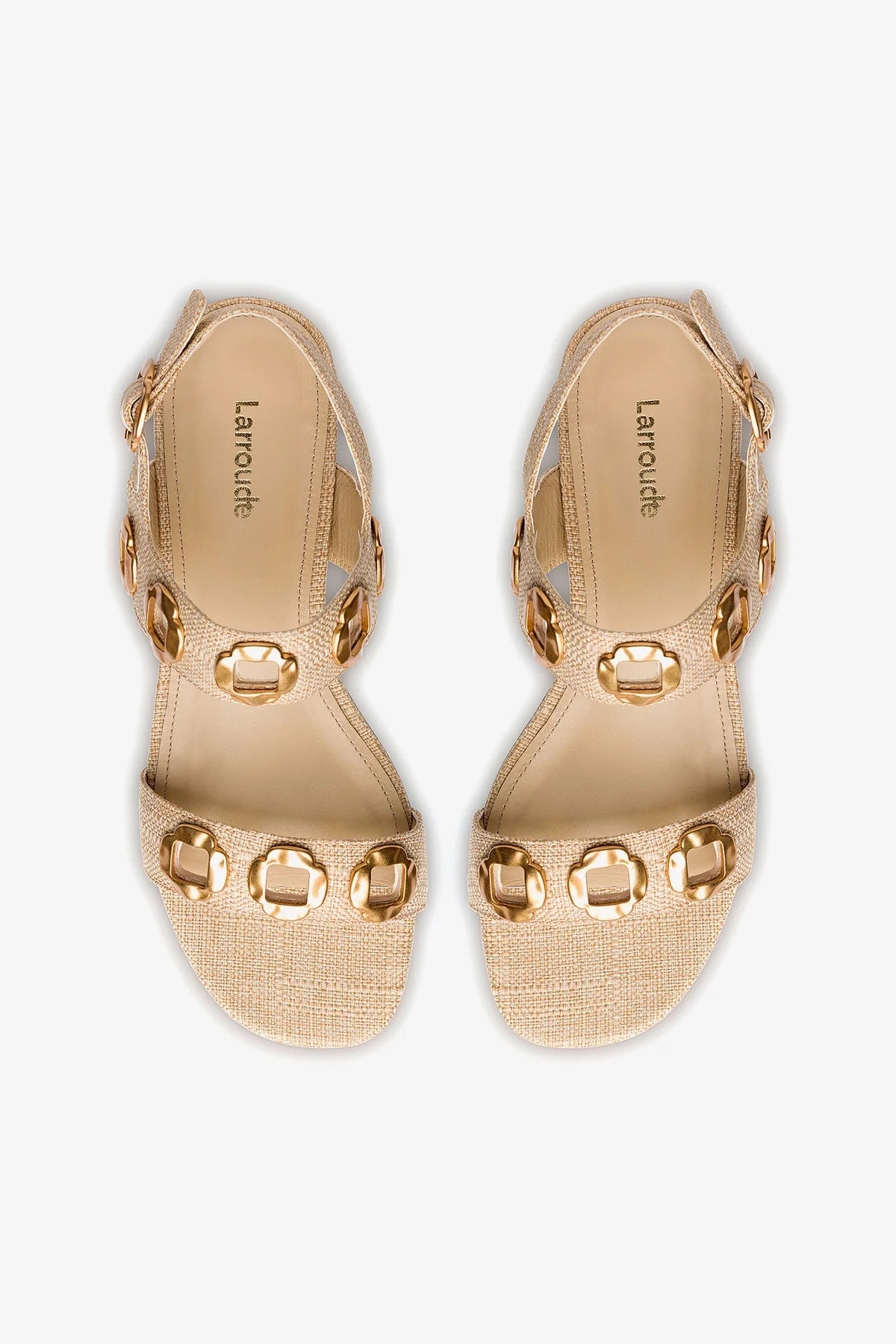 Milan Sandal In Beige Raffia - Larroude