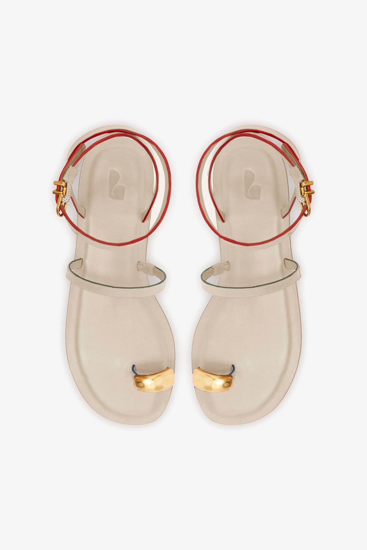 Biarritz Flat Sandal In Ivory Leather - Larroude