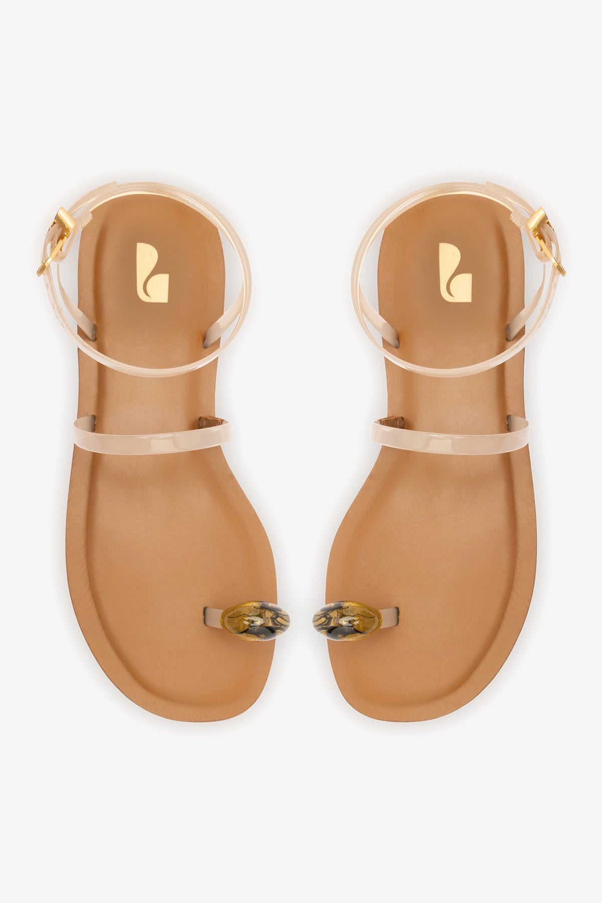 Biarritz Jelly Flat Sandal In Ivory Vinyl - Larroude