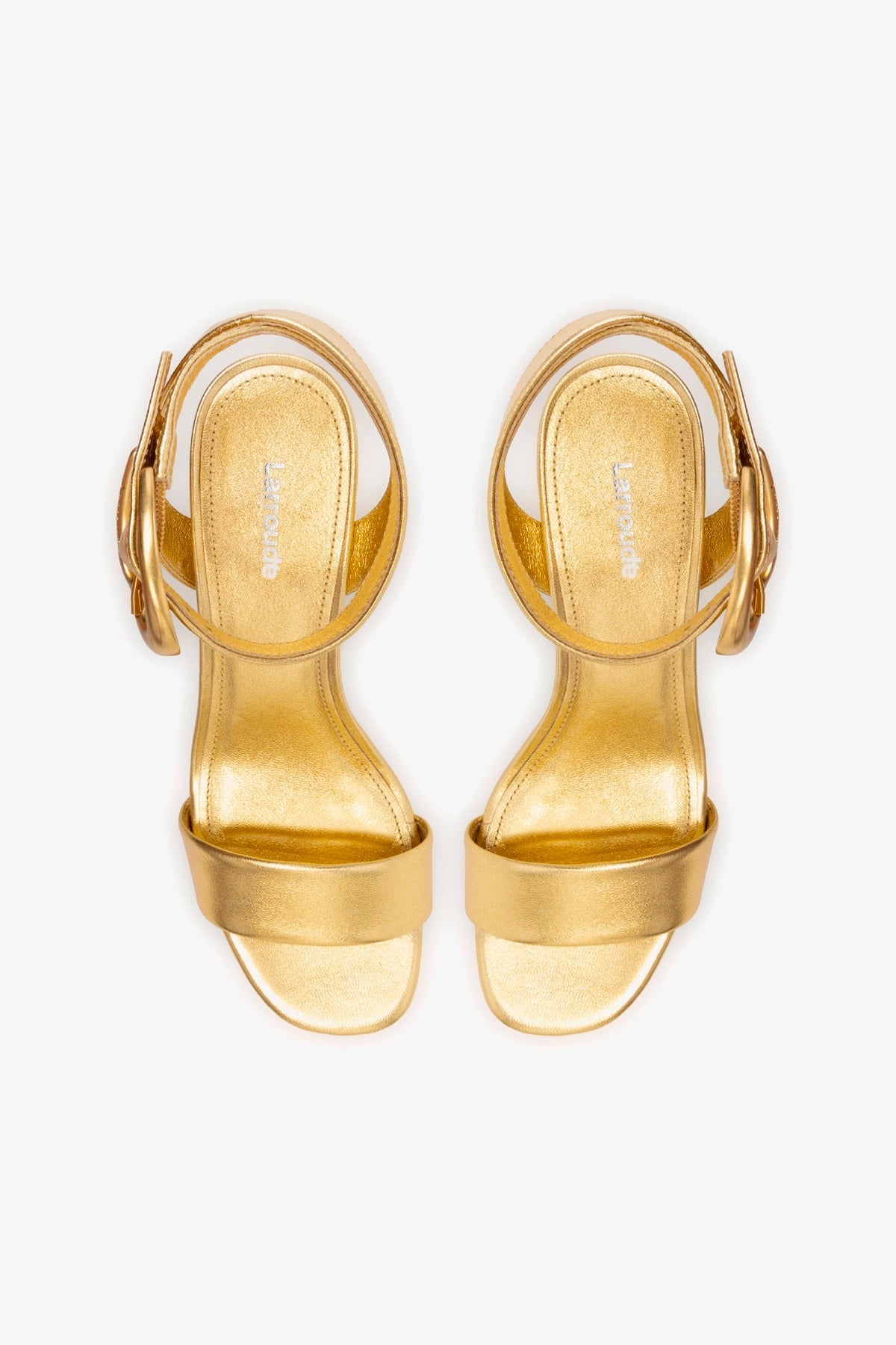 Dolly Verona Low Sandal In Gold Metallic Leather - Larroude