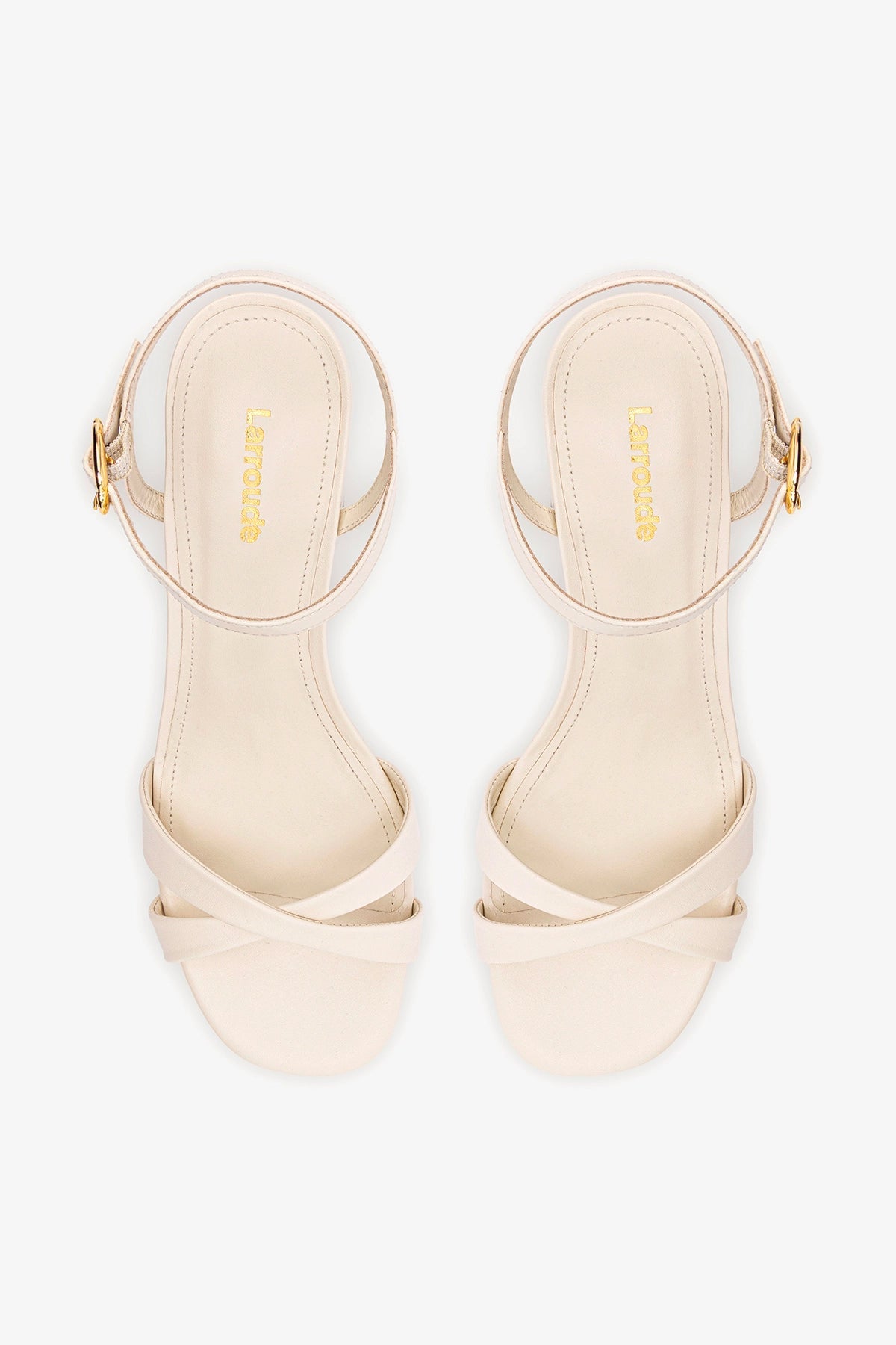 Bianca Low Sandal In Ivory Leather - Larroude