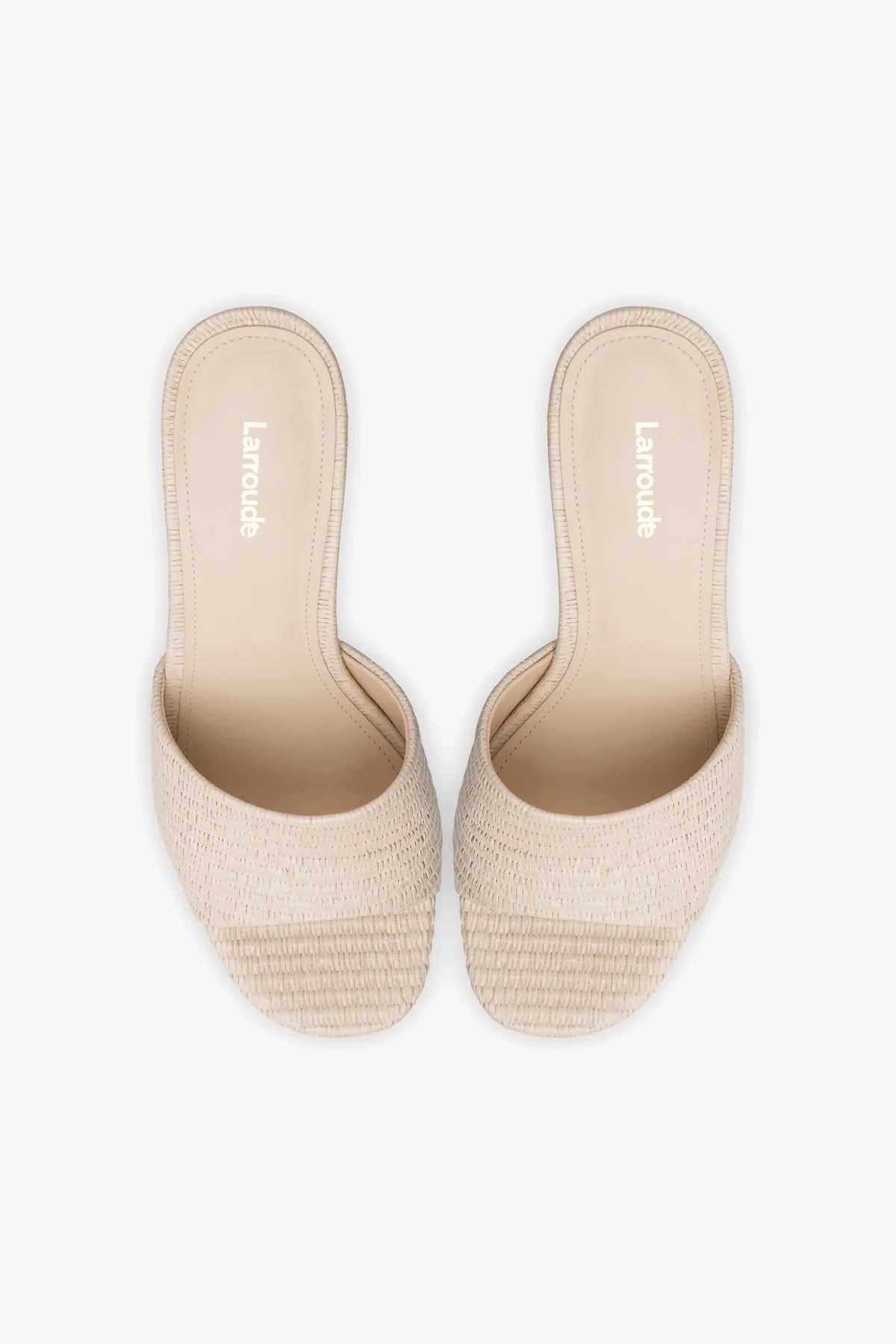 Dolly Mule In Natural Raffia - Larroude