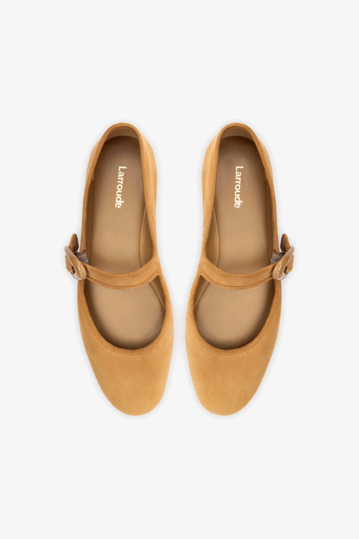 Verona Ballet Flat In Peanut Suede - Larroude