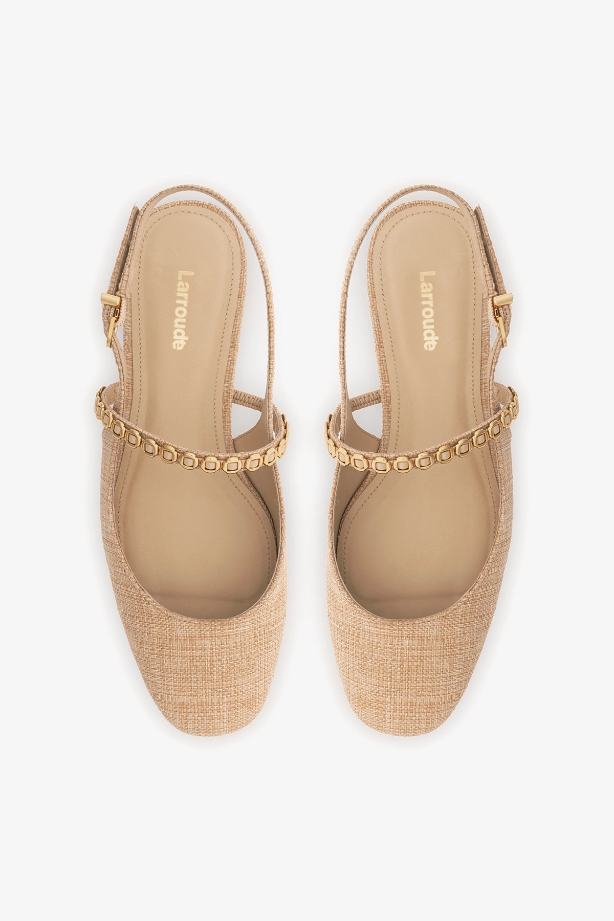 Georgina Milanina Ballet Flat In Beige Raffia - Larroude