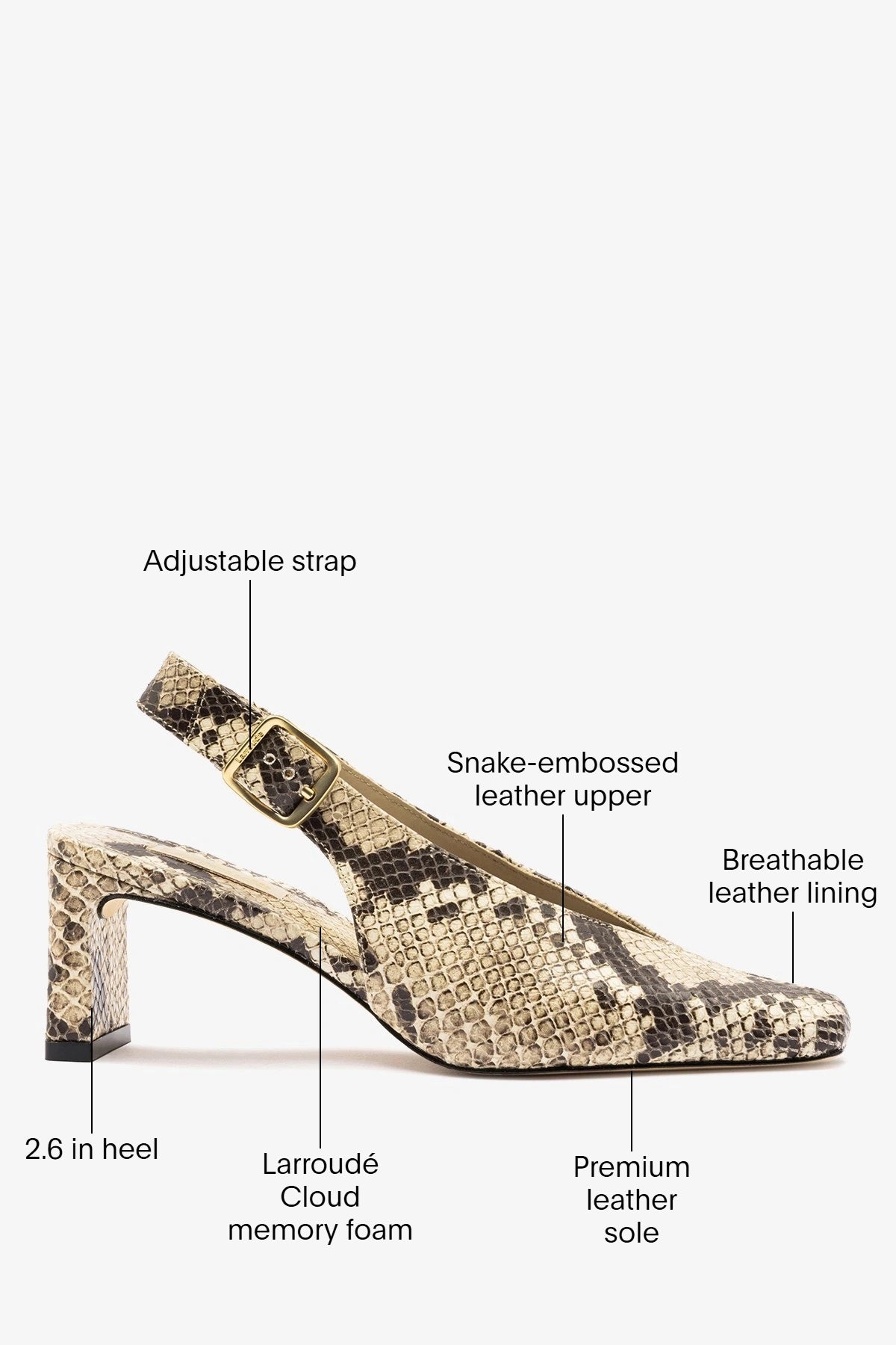 Katie Pump Neutral Snake Leather - Larroude