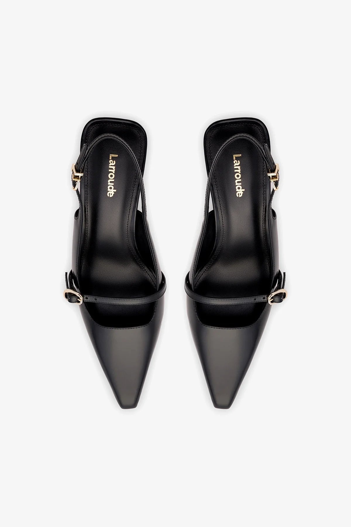 Ines Pump In Black Leather - Larroude