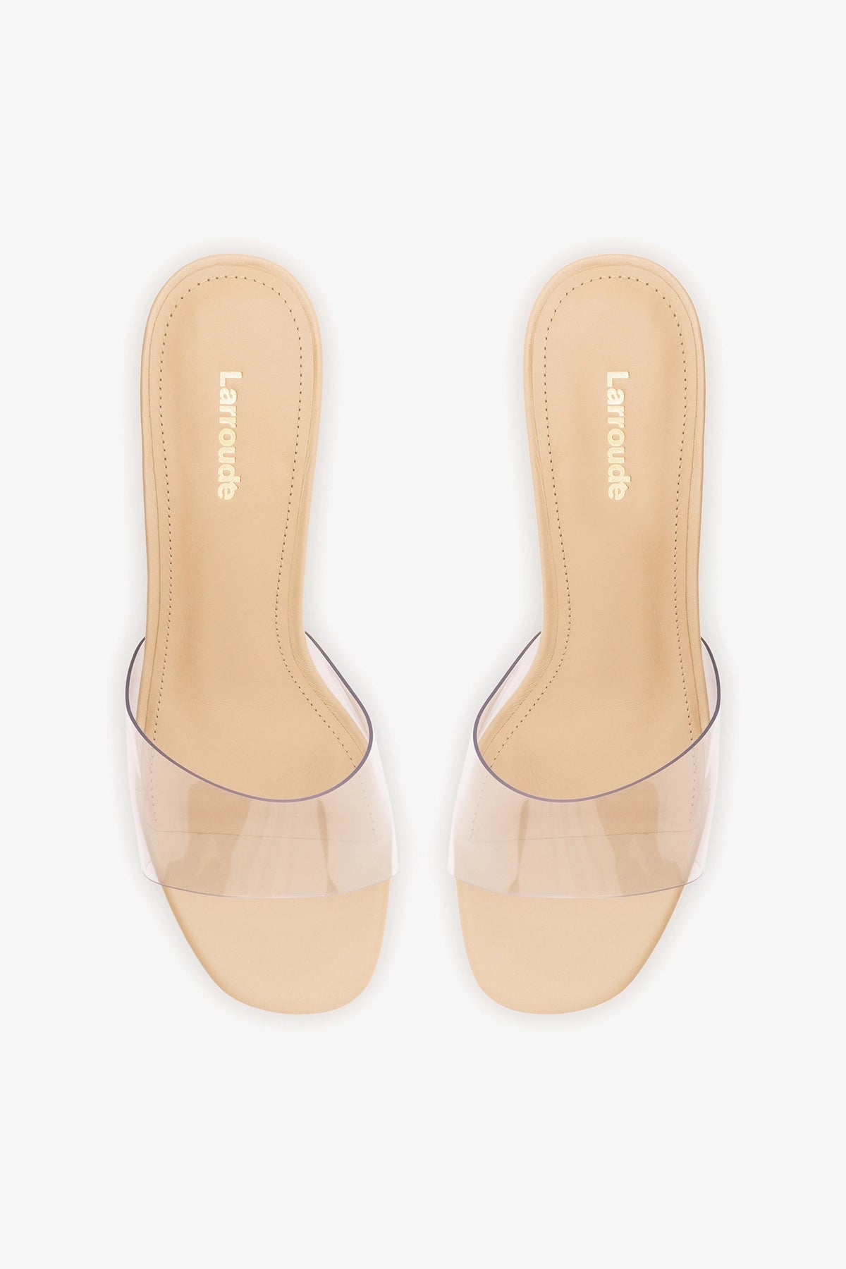Vivi Lucite Clear Mule Sand Leather - Larroude