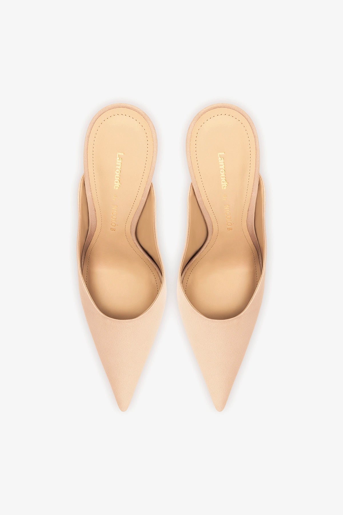 Larroudé x Nicolò B.: Inna Mule Sand Satin - Larroude