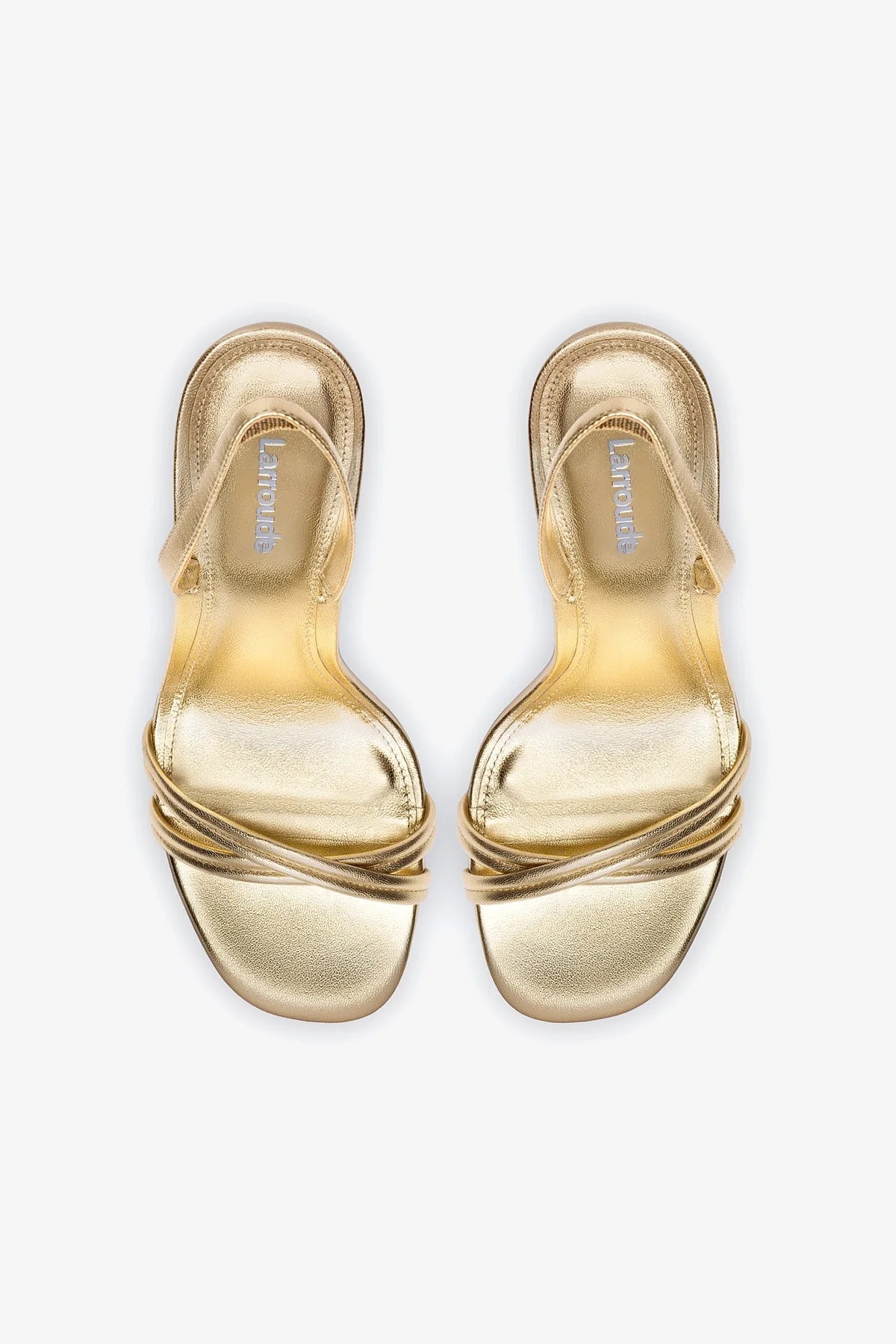 Annie Sandal In Gold Metallic Leather - Larroude