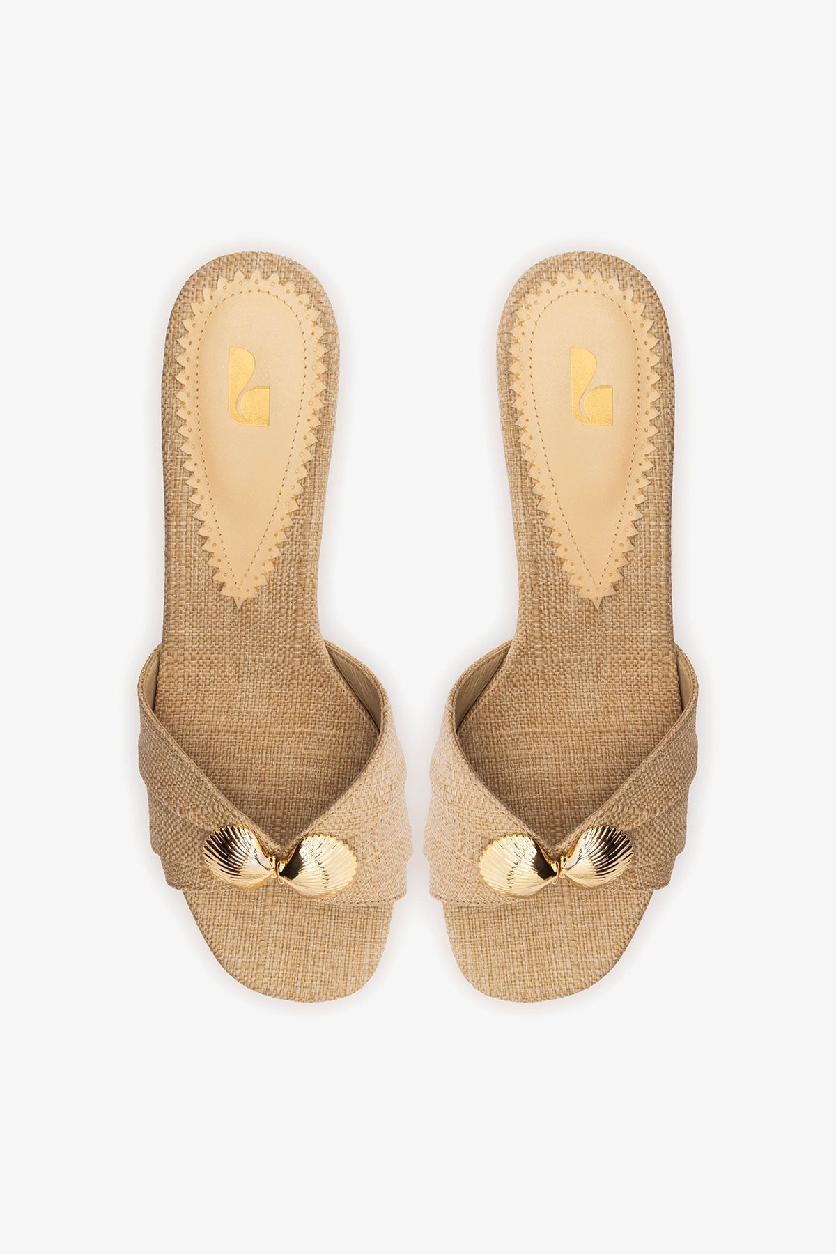 Coquile Mule Beige Raffia - Larroude