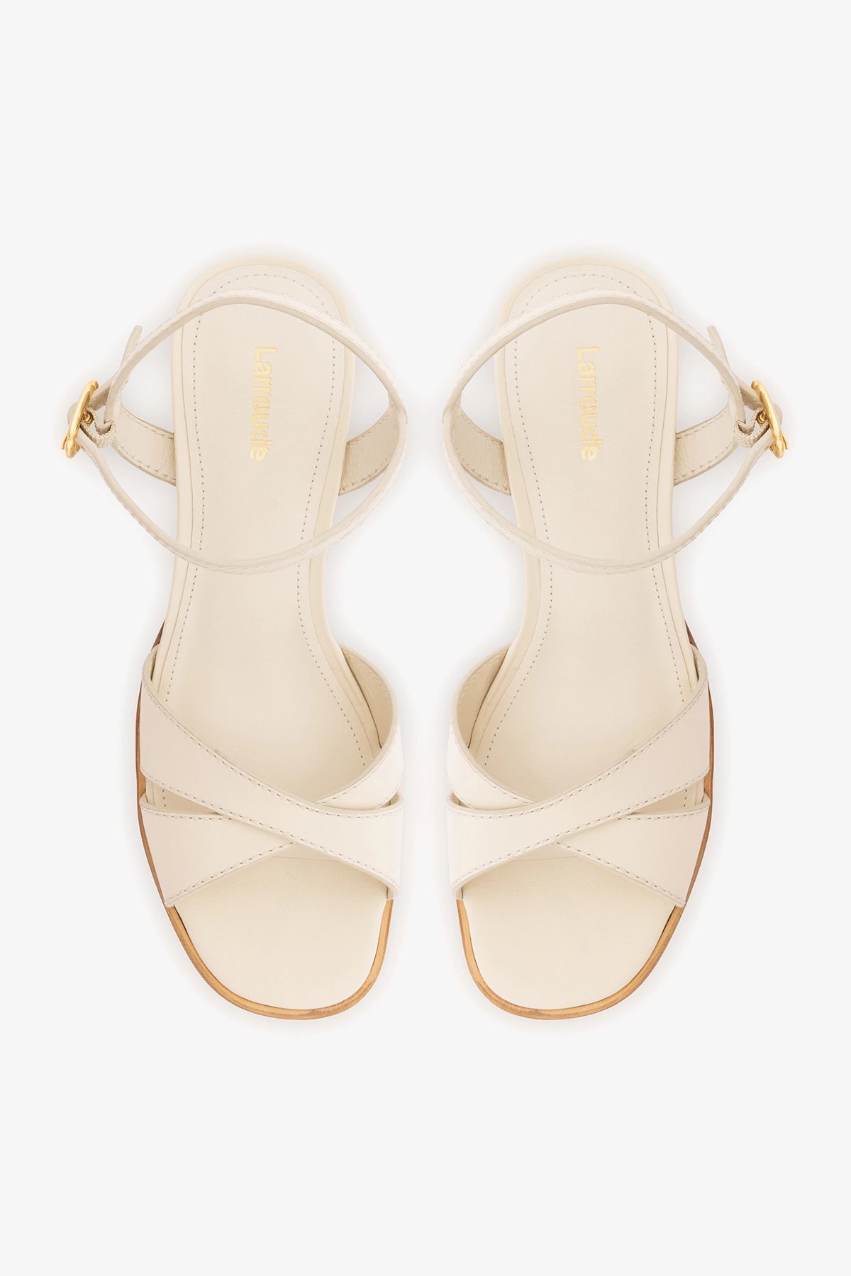 Roma Sandal Ivory Leather - Larroude