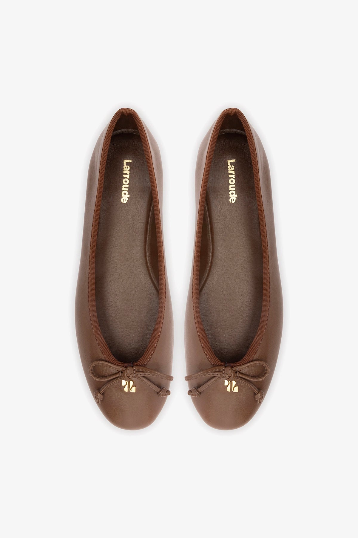 Pavlova Ballet Flat In Burnt Umber Leather - Larroude