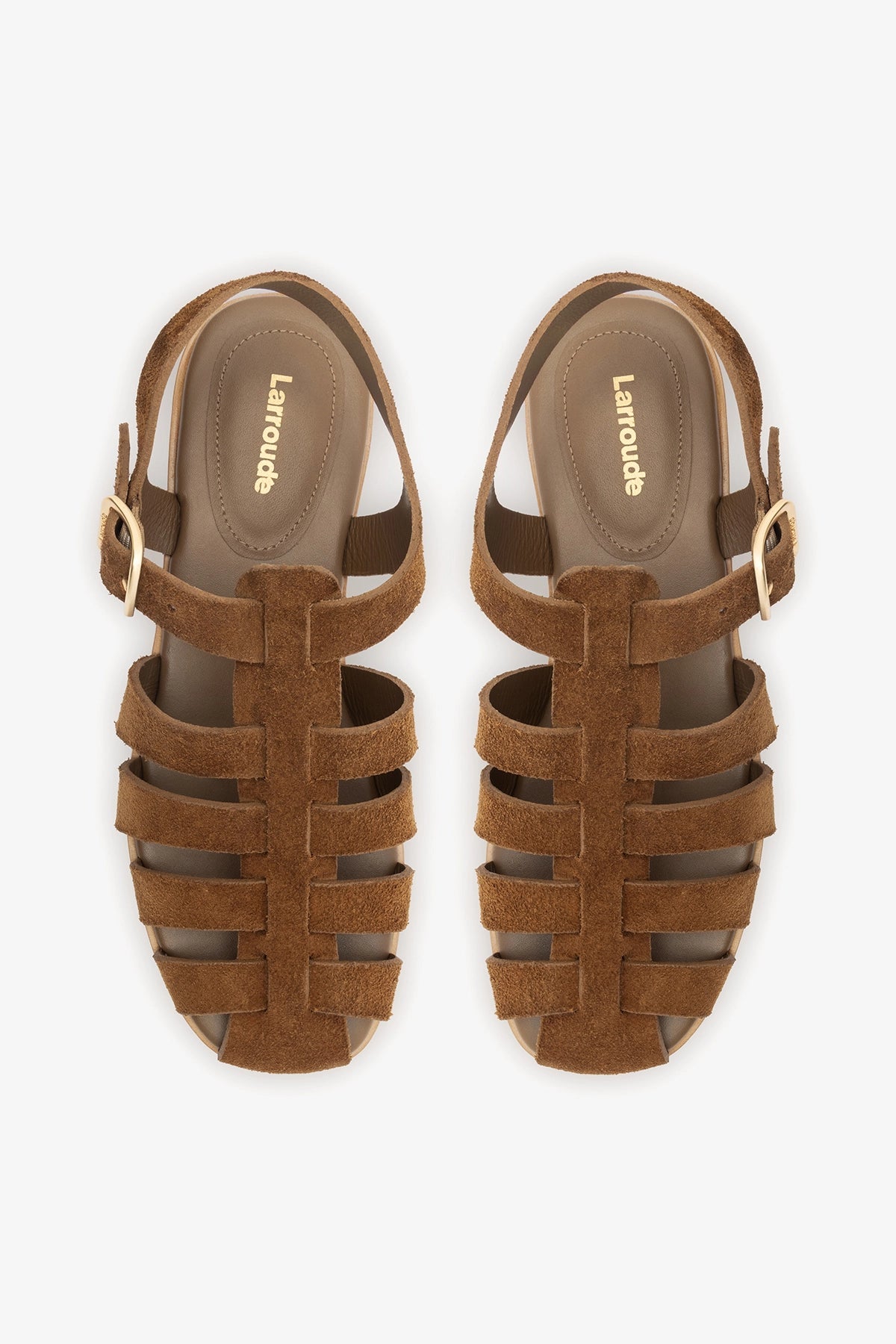 Stevie Flat Sandal In Russet Suede - Larroude