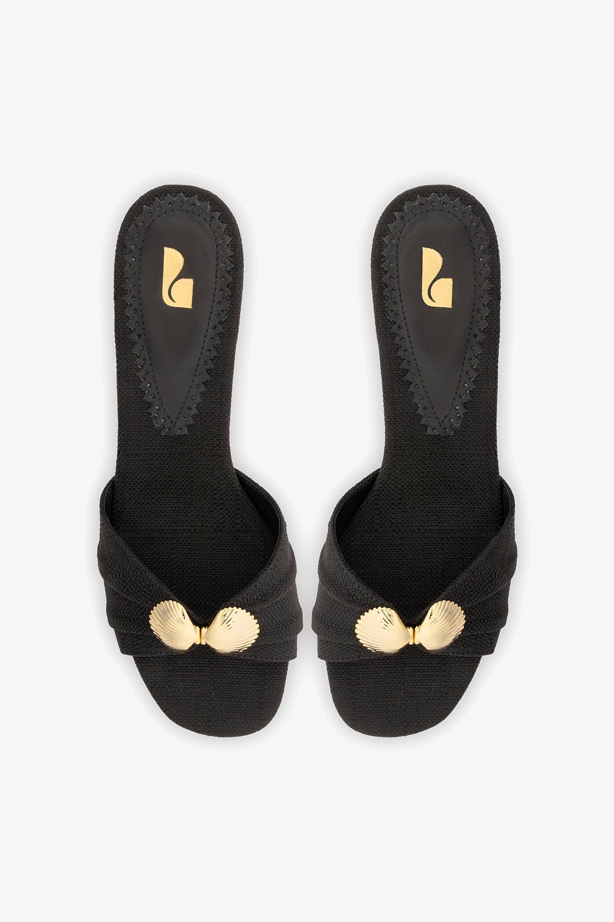 Coquile Mule Black Raffia - Larroude