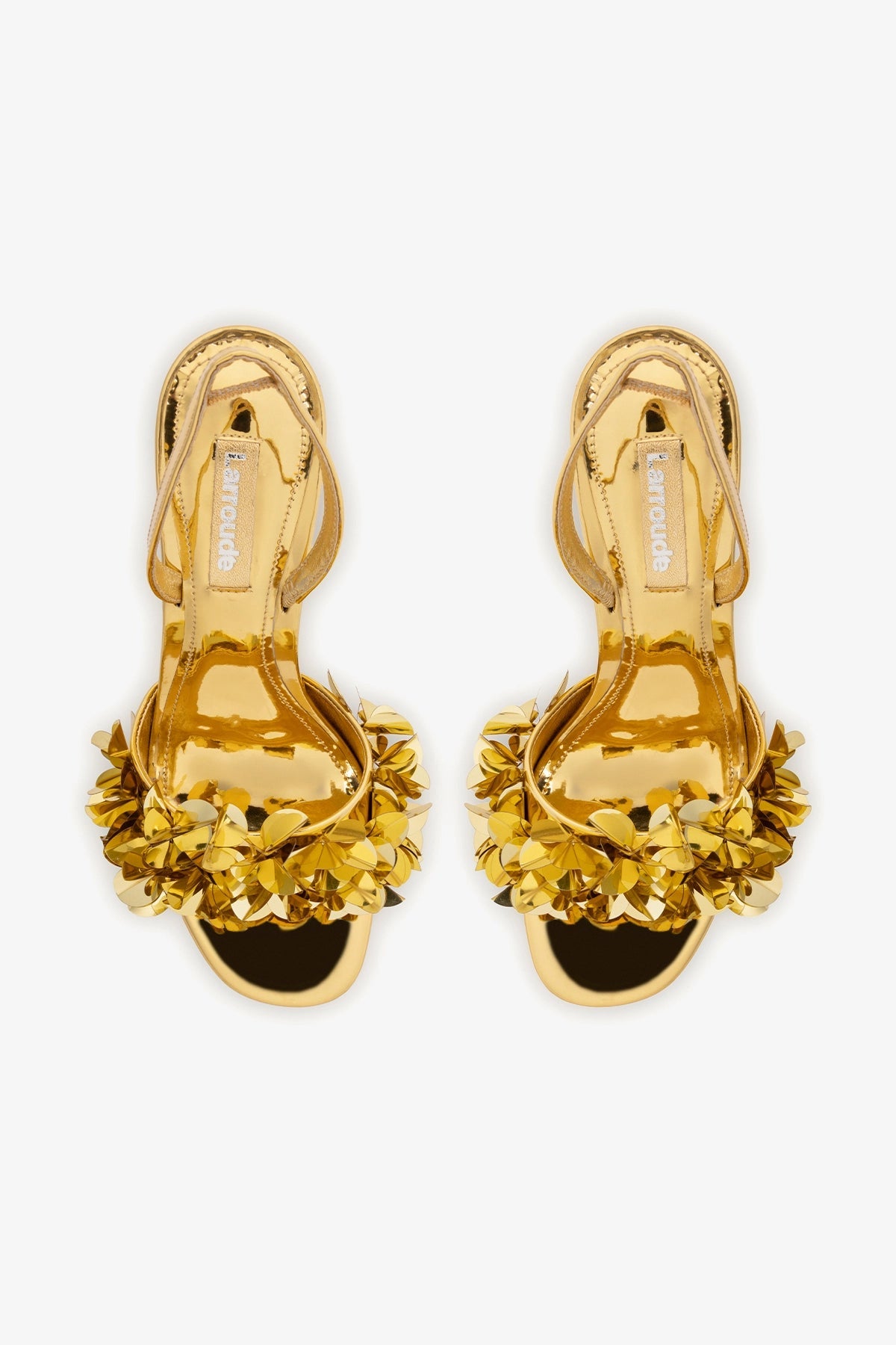 Morgan Sandal In Gold Specchio - Larroude