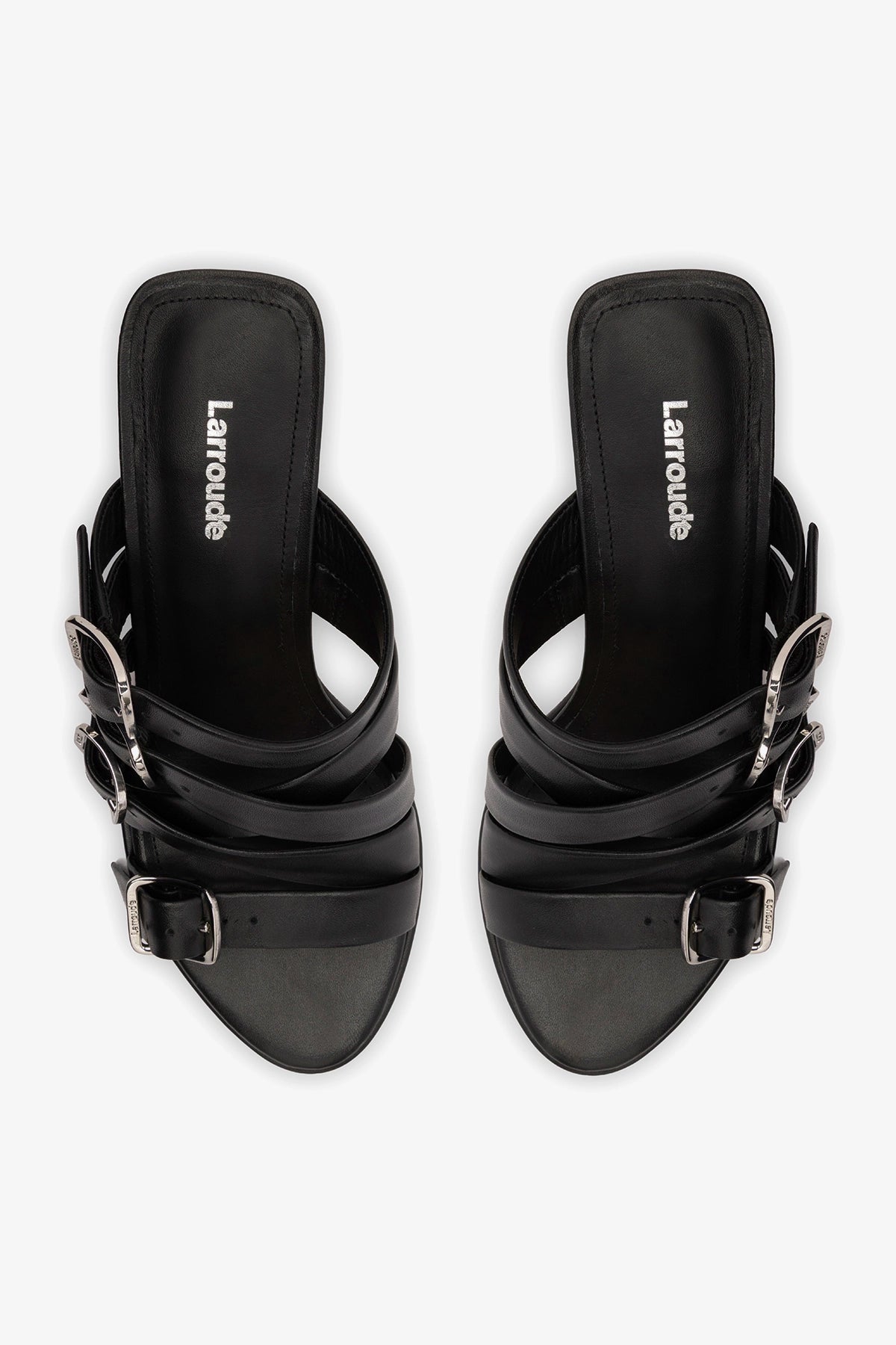 Patti Mule In Black Leather - Larroude