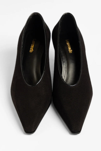 Cambon Pump Black Suede - Larroude