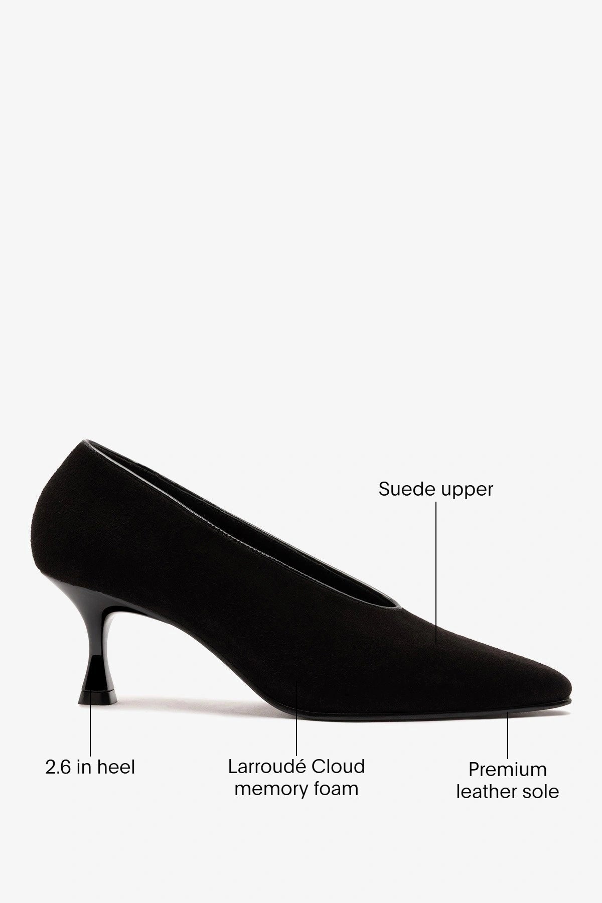 Cambon Pump Black Suede - Larroude