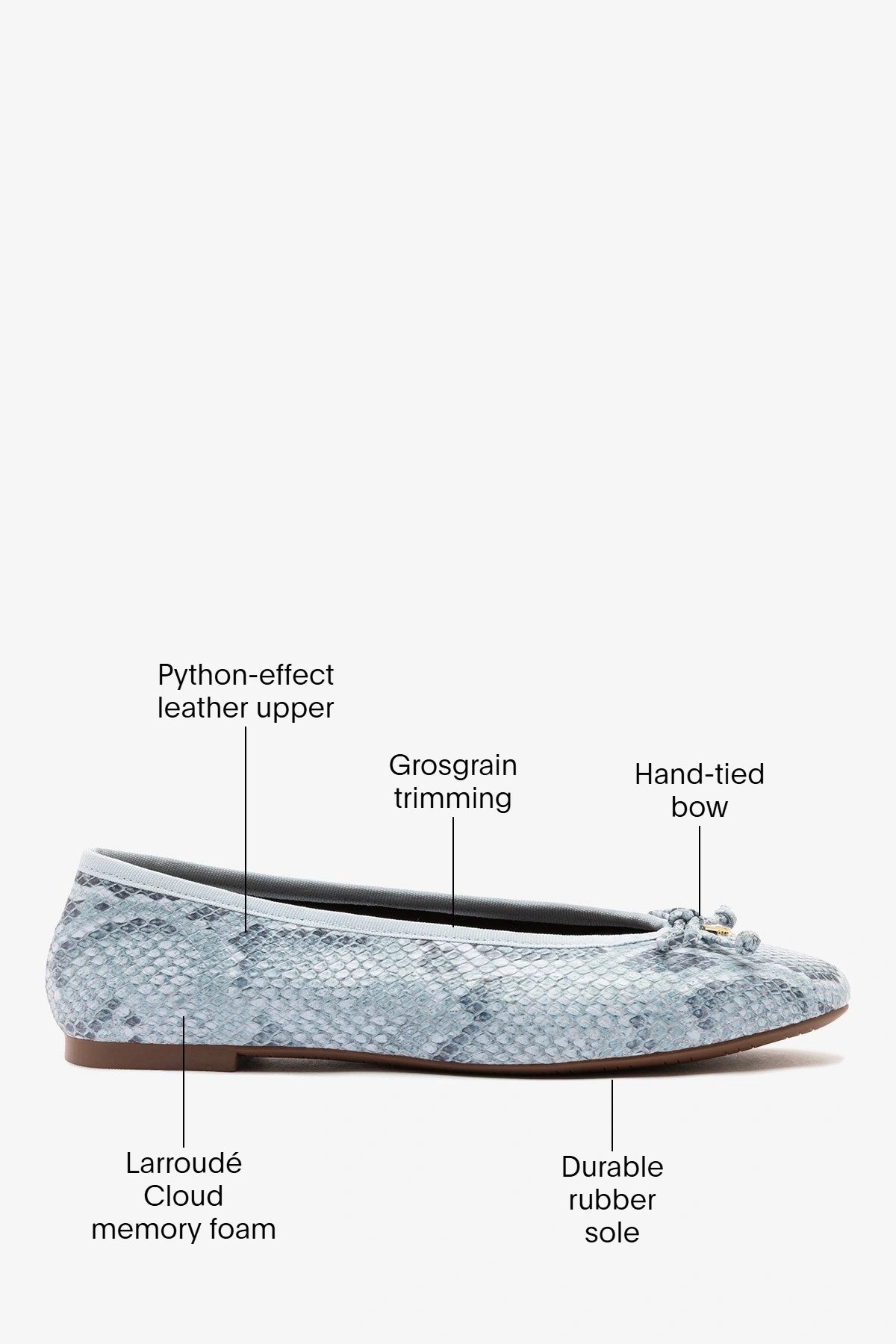 Pavlova Ballet Flat Maya Python Leather - Larroude