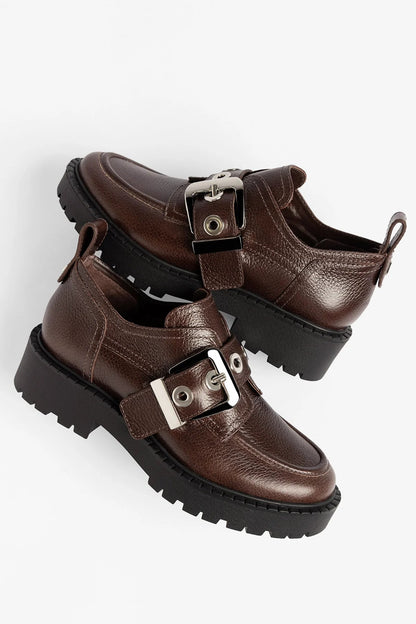 Stewart Lugsole Loafer Brown Leather - Larroude