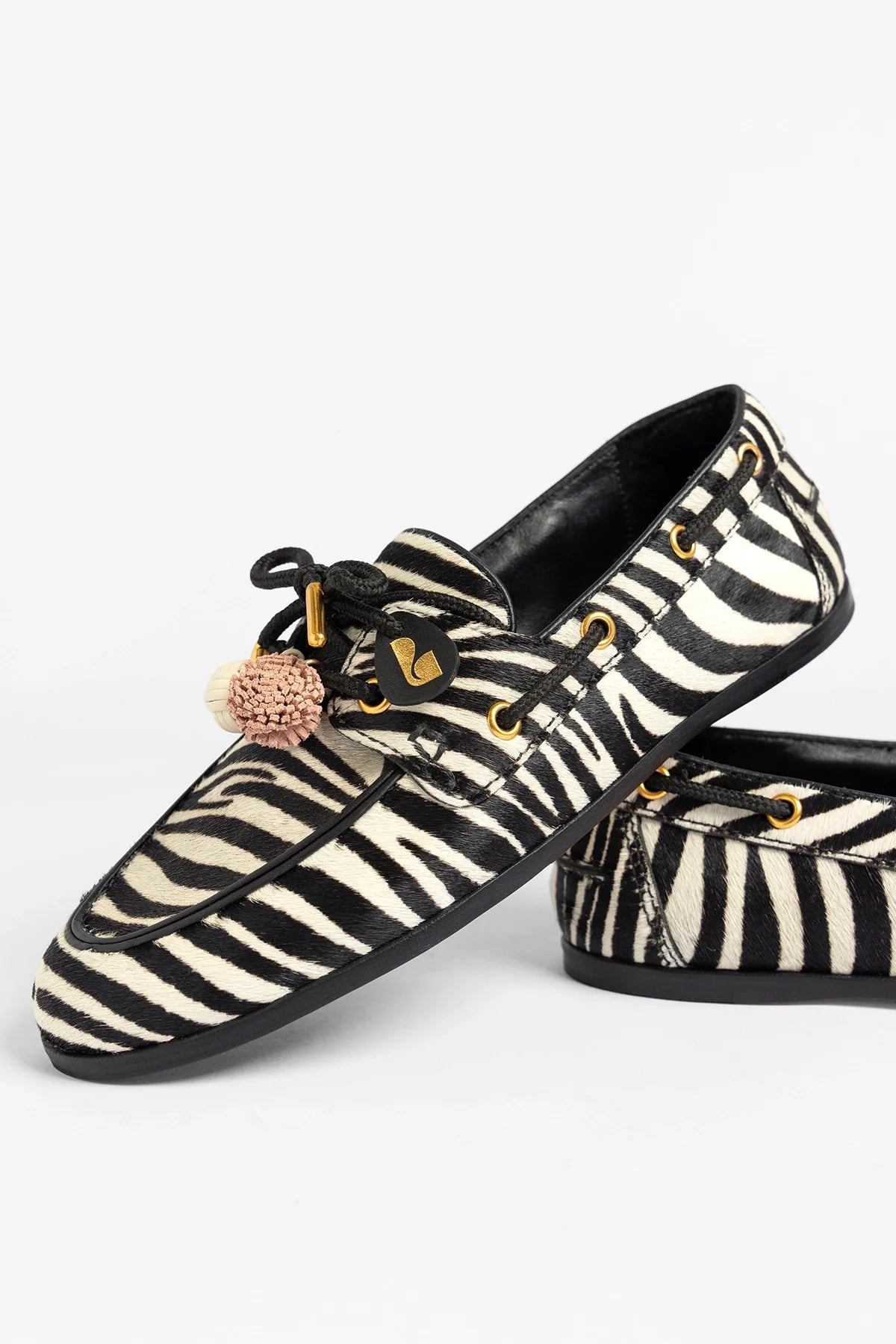 Cyprus Boat Shoe Zebra Hair Leather - Larroude