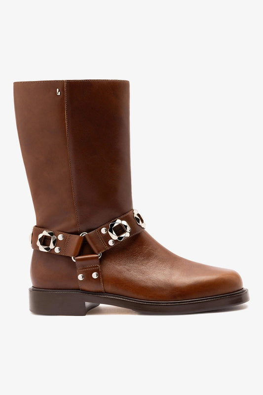 Sonora Boot Burnt Umber Leather - Larroude