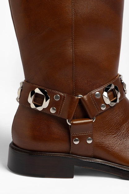 Sonora Boot Burnt Umber Leather - Larroude