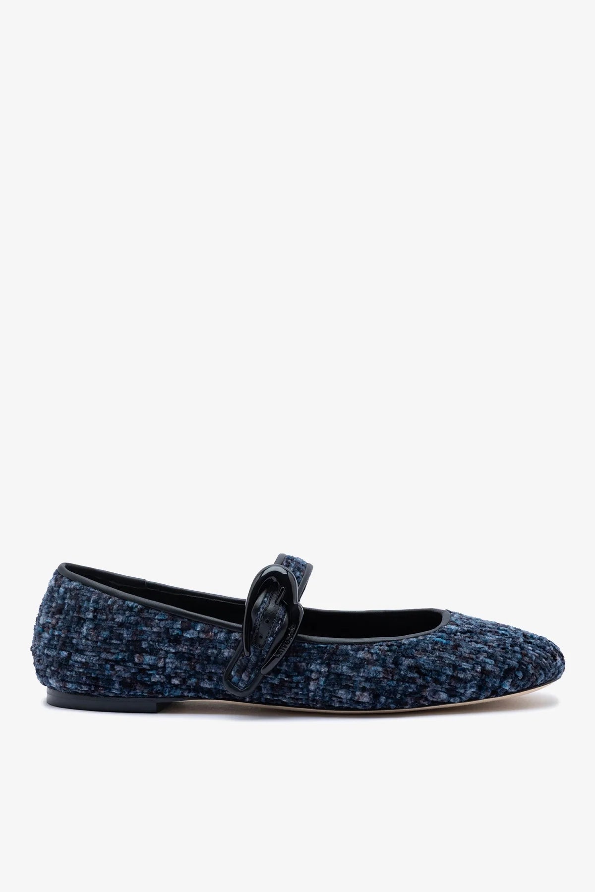 Verona Ballet Flat Midnight Blue Tweed - Larroude