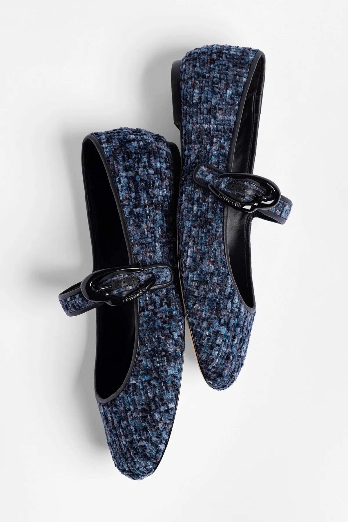 Verona Ballet Flat Midnight Blue Tweed - Larroude