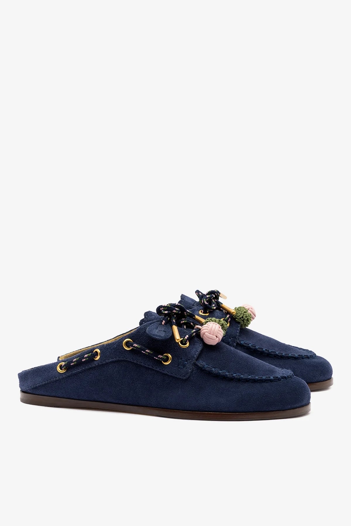 Cyprus Mule Indigo Suede - Larroude