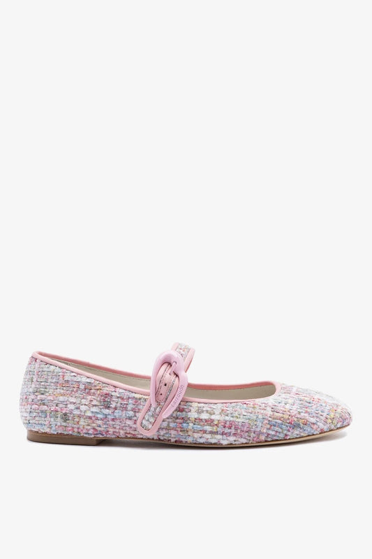 Verona Ballet Flat Tulip Printed Tweed - Larroude