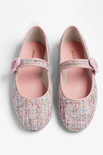 Verona Ballet Flat Tulip Printed Tweed - Larroude