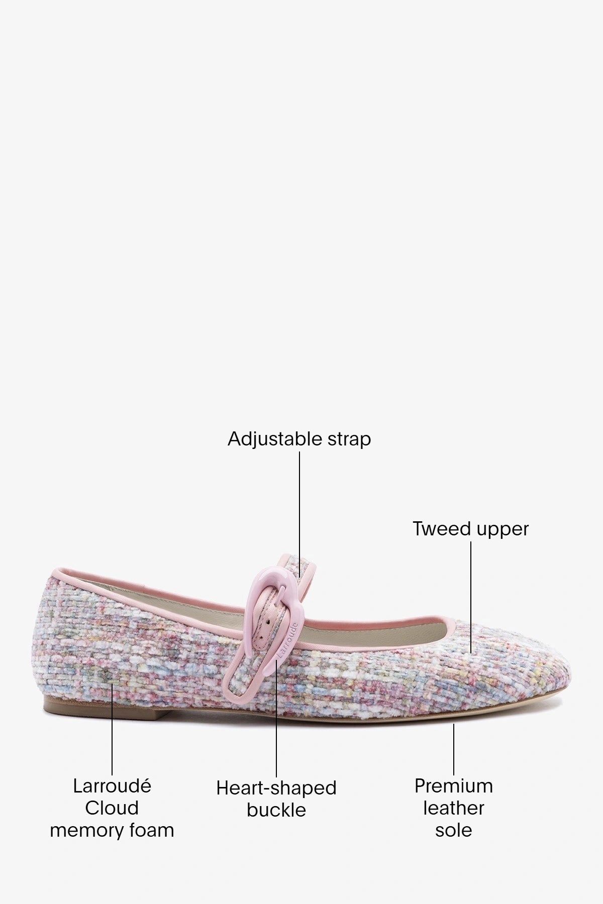 Verona Ballet Flat Tulip Printed Tweed - Larroude