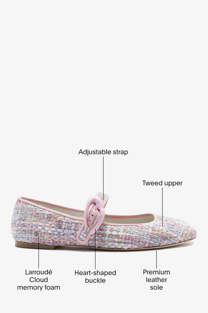 Verona Ballet Flat Tulip Printed Tweed - Larroude
