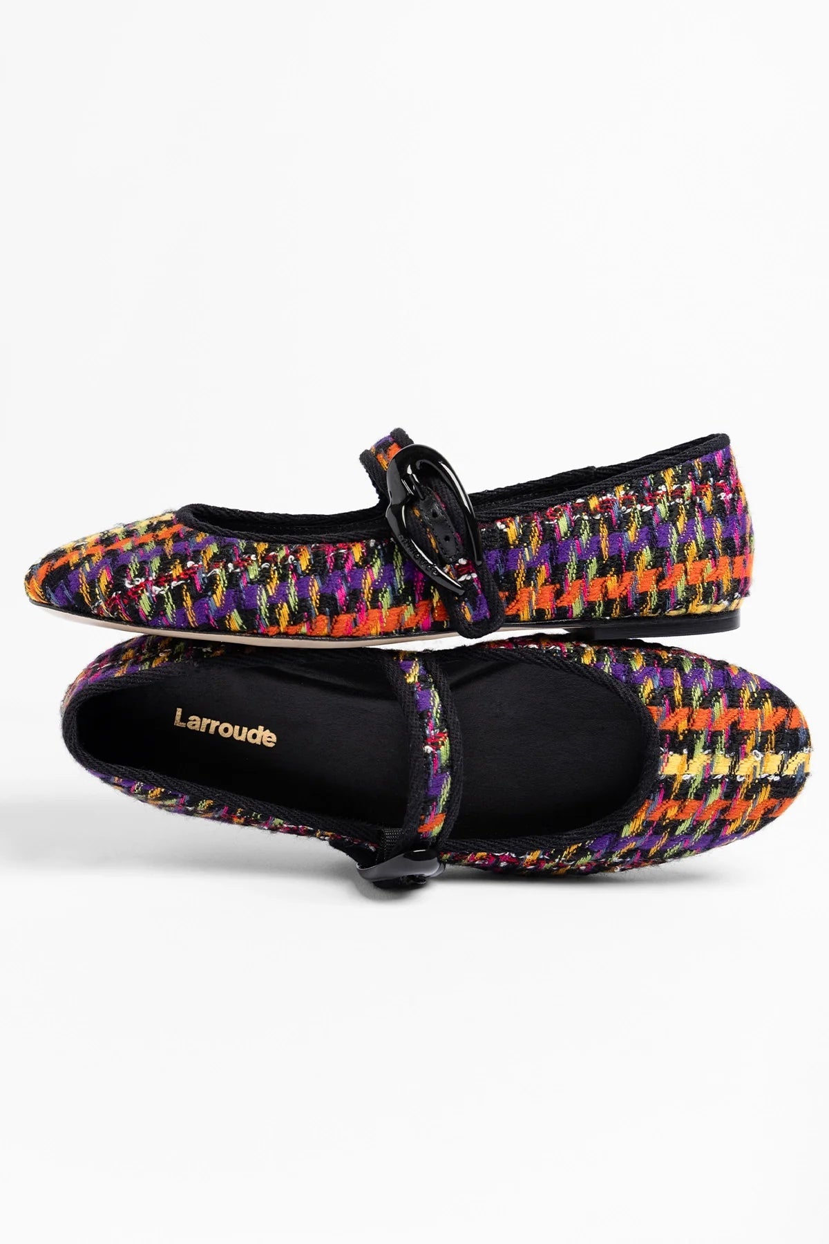 Verona Ballet Flat Multicolor Printed Tweed - Larroude