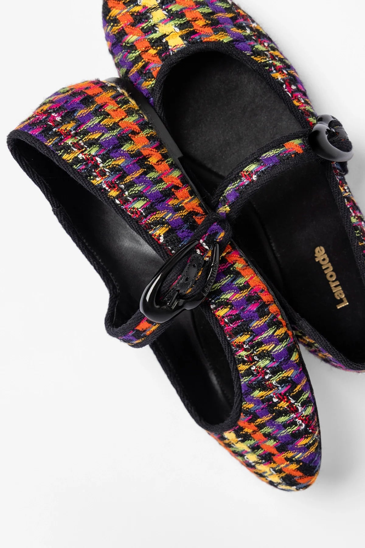 Verona Ballet Flat Multicolor Printed Tweed - Larroude