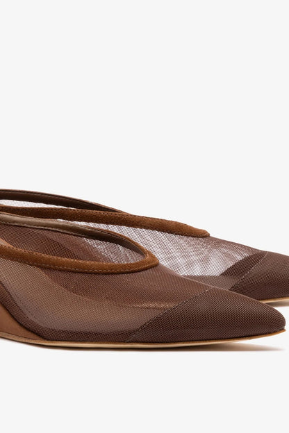 Loulou Mesh Mule Burnt Umber - Larroude