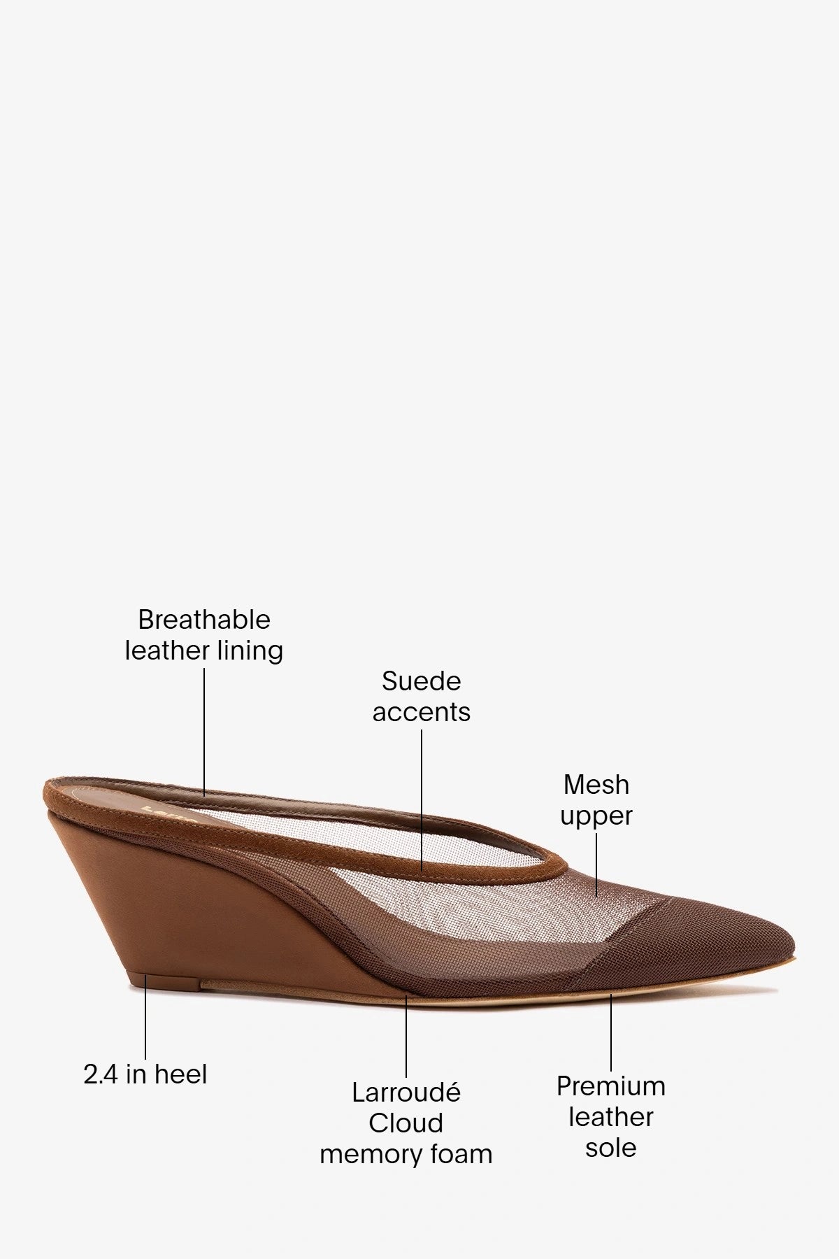 Loulou Mesh Mule Burnt Umber - Larroude