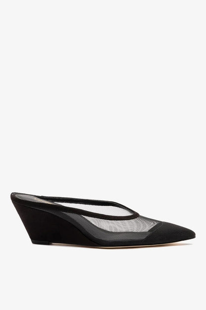 Loulou Mesh Mule Black - Larroude