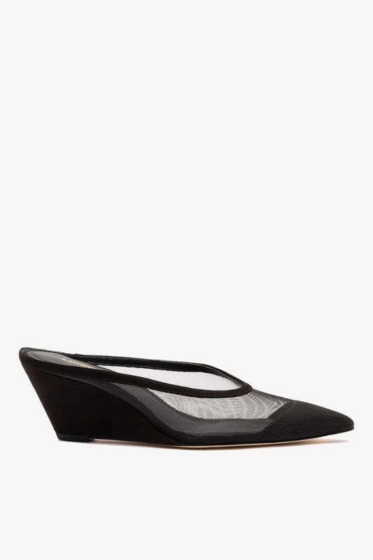 Loulou Mesh Mule Black - Larroude