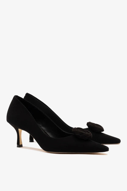 Carine Low Pump Black Leather - Larroude
