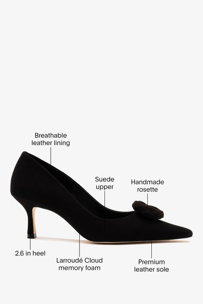Carine Low Pump Black Leather - Larroude