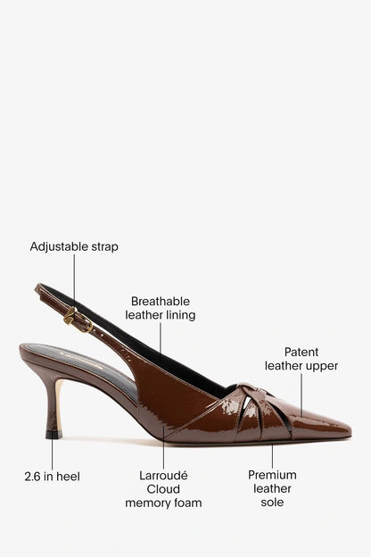 Kirstin Pump Oak Patent Leather - Larroude
