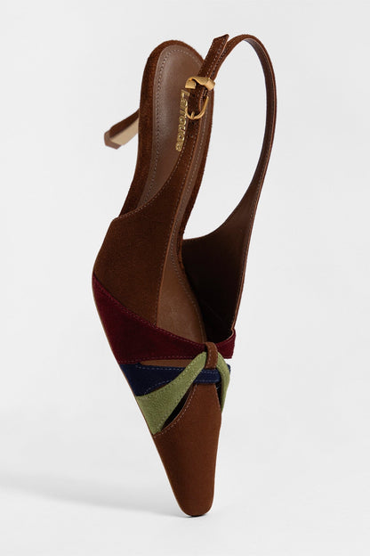 Kirstin Pump Burnt Umber Suede - Larroude