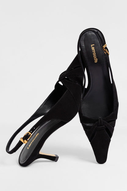 Kirstin Pump Black Suede - Larroude