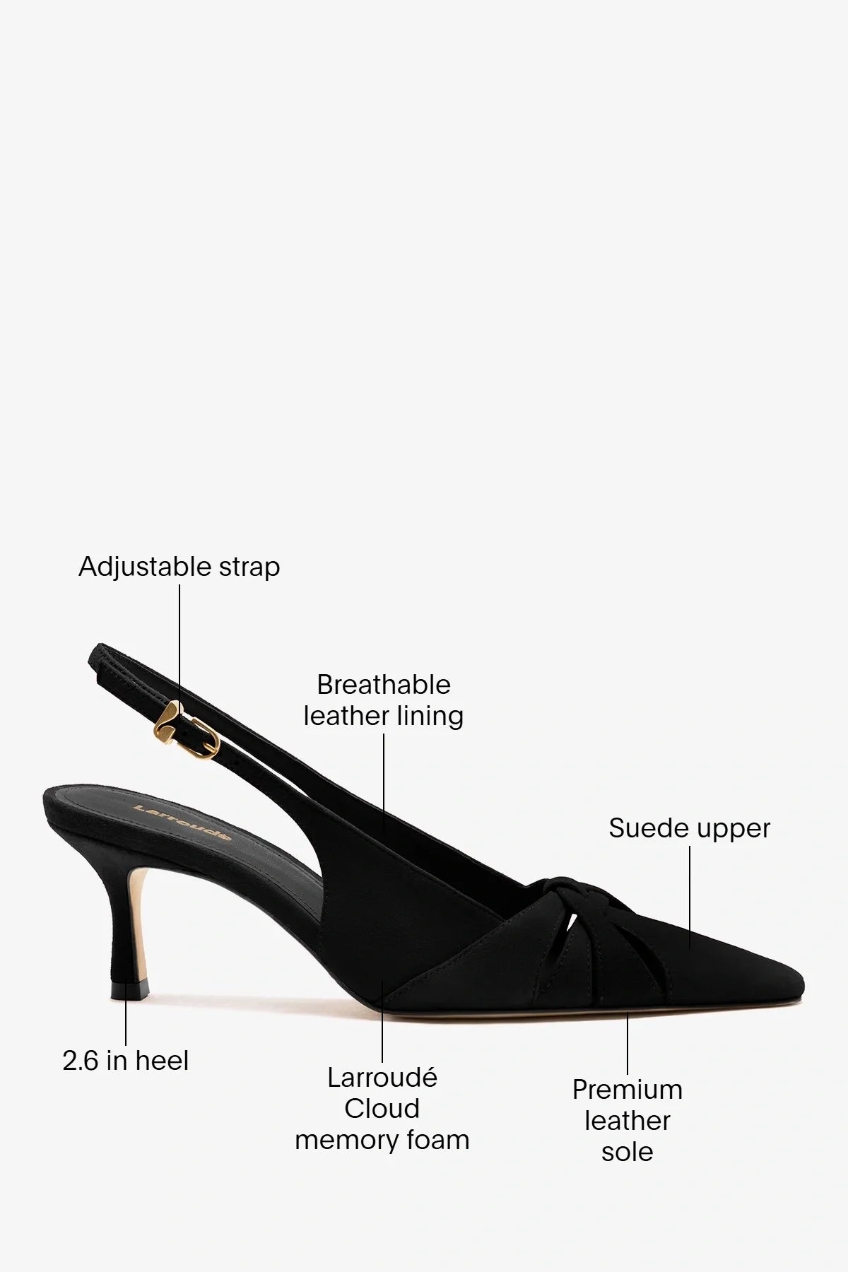 Kirstin Pump Black Suede - Larroude