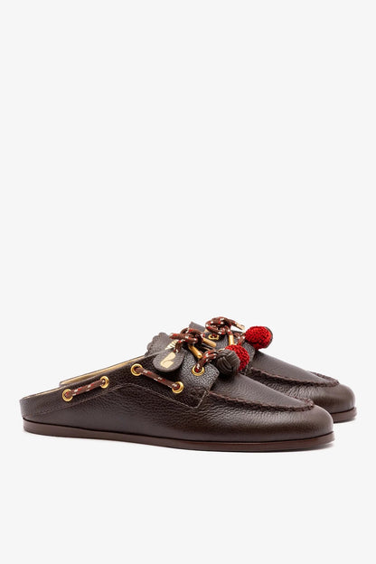 Cyprus Mule Brown Leather - Larroude